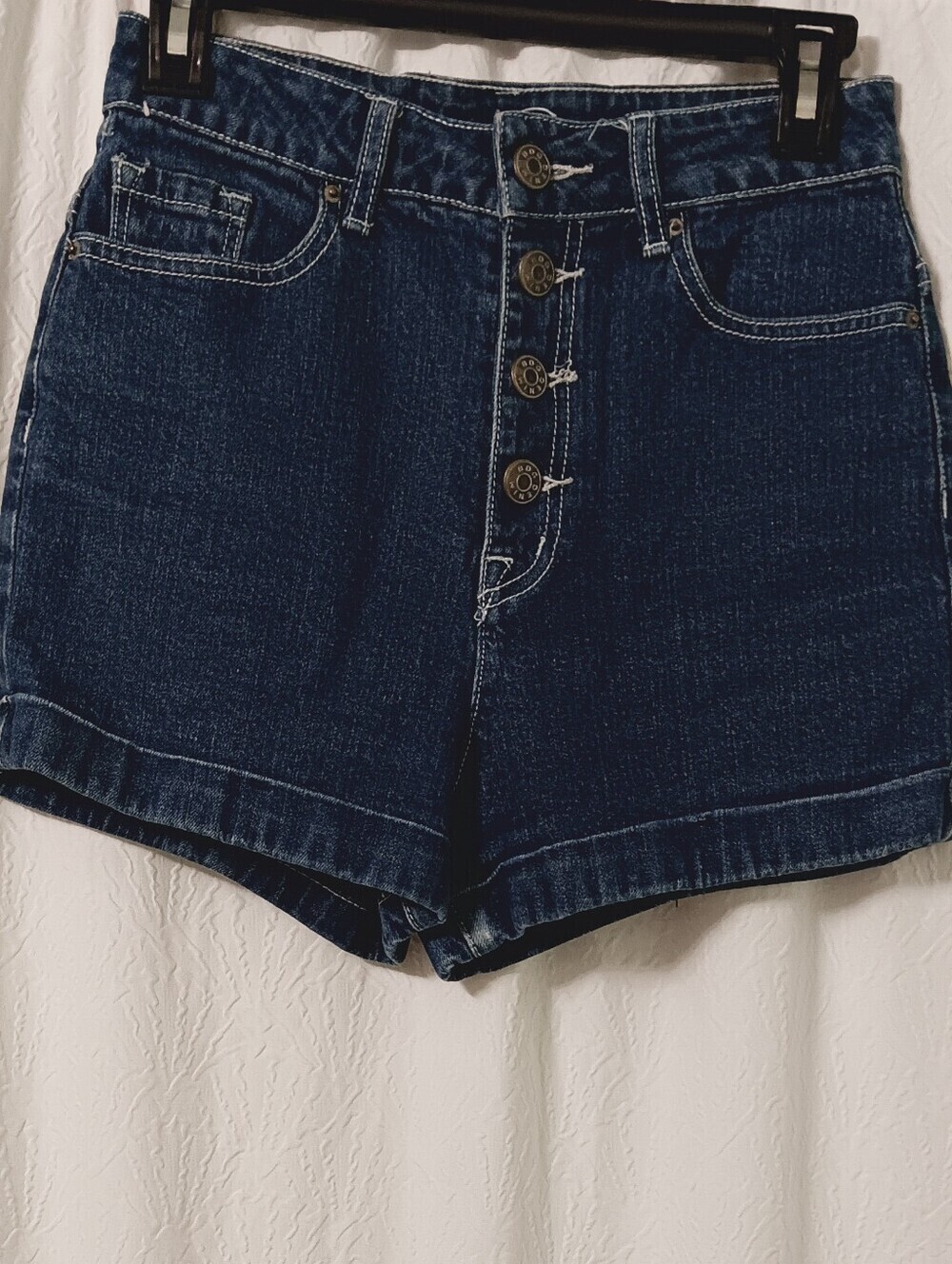 BDG Super High Rise Foxy Button Fly Denim Jean Shorts 26 Dark Wash